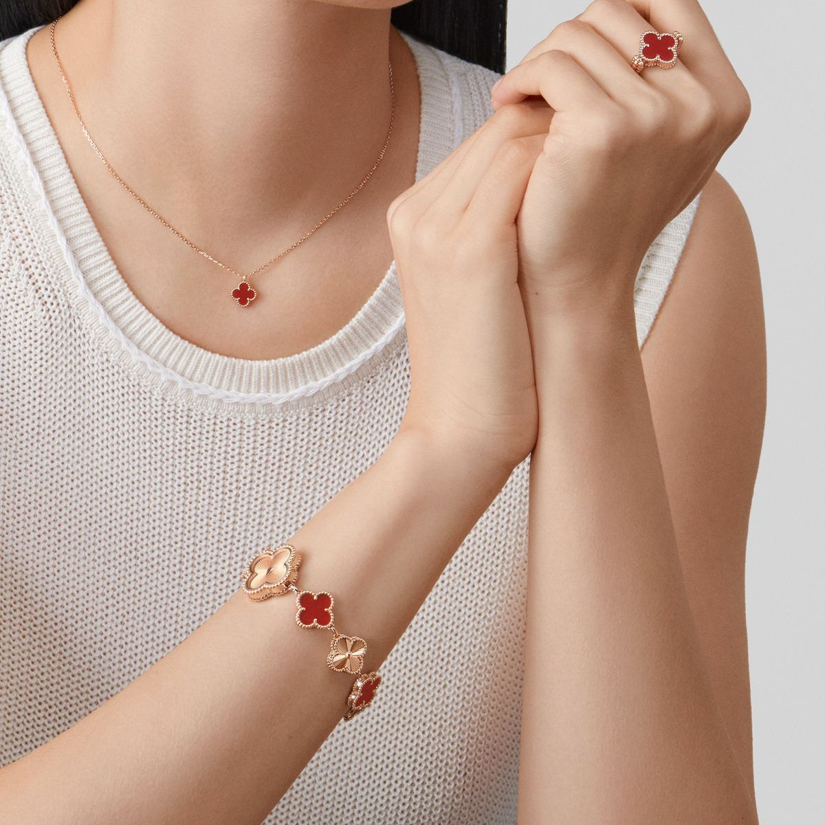 Bracelet 5 Motifs VC - Red