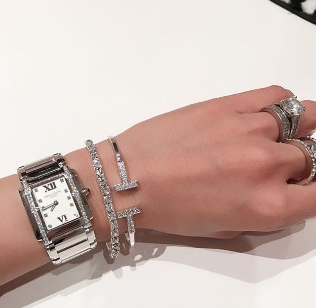 Bracelet T Wire Diamants TF Silver