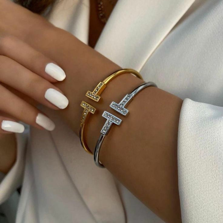 Bracelet T Wire Diamants TF Silver