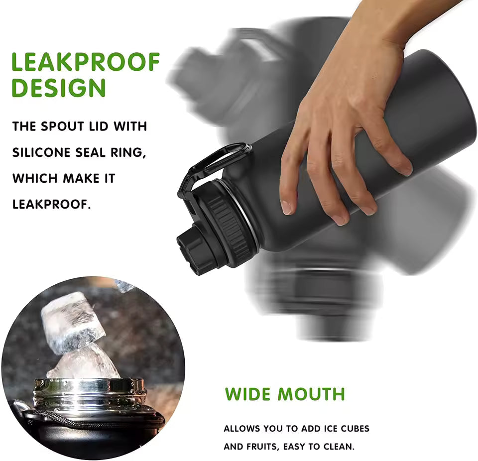Stainless Steel insulated Water Bottle, double vacuum bottles for cycling, gym, travel.